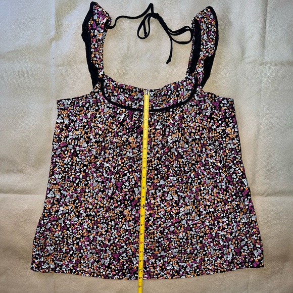 Volcom "Ditzy Dazed" Top - Black Floral Print - Flowy/Airy - Y2K - Junior's XL - Picture 11 of 16